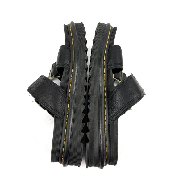 Dr. Martens Myles II Sandals 11 Womens Black Leather Platform Brass Mens 10 - Picture 6 of 12